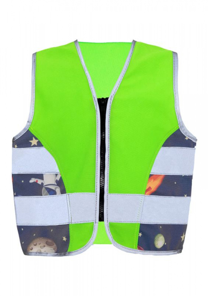 KORNTEX-Kinder Warnweste Action Aerospace, CO2 neutral, neongrün/UFO