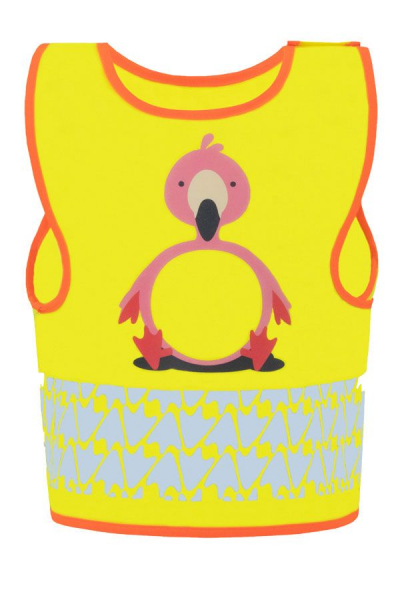 KORNTEX-Kinder Warnweste Funtastic Wildlife, CO2 Neutral, signal-gelb/Flamingo