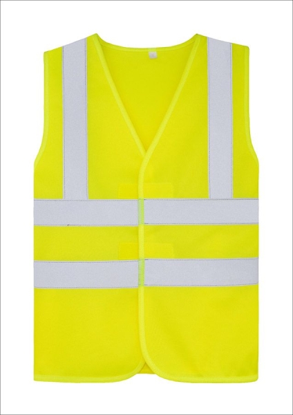 Korntex® Kinderwarnweste Esbjerg - Vier Reflexstreifen - Signal-Gelb