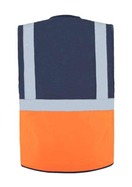 Korntex® Comfort Warnweste Hamburg - Multifunktional - Signal-Orange / Marineblau