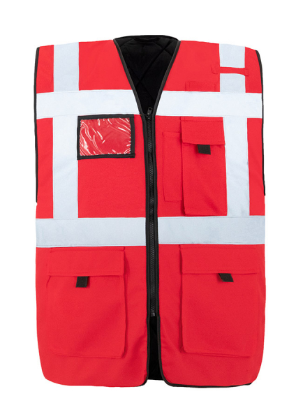 KORNTEX-Gefütterte Warnweste Comfort Fit Wismar, rot