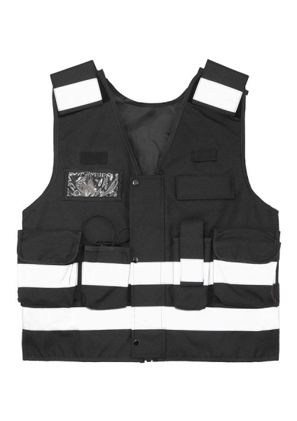 Korntex® Tactical Warnweste Stammheim - Elastischer Bund und 360° Sichtbarkeit - Schwarz