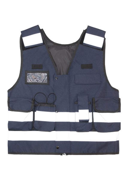 Korntex® Tactical Warnweste Stammheim - Elastischer Bund und 360° Sichtbarkeit - Dunkles Marineblau