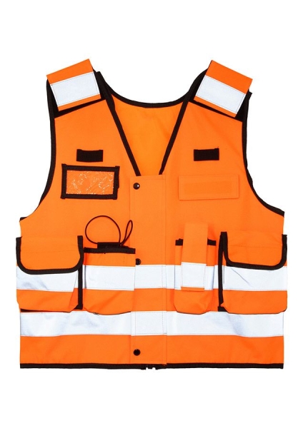Korntex® Tactical Warnweste Stammheim - Elastischer Bund und 360° Sichtbarkeit - Signal Orange