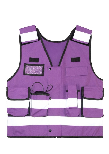 Korntex® Tactical Warnweste Stammheim - Elastischer Bund und 360° Sichtbarkeit - Violett