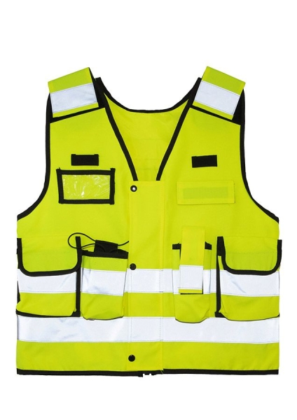 Korntex® Tactical Warnweste Stammheim - Elastischer Bund und 360° Sichtbarkeit - Signal Gelb