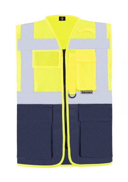 KORNTEX-Multi-Funktions-Warnschutzweste, signal-gelb/marineblau