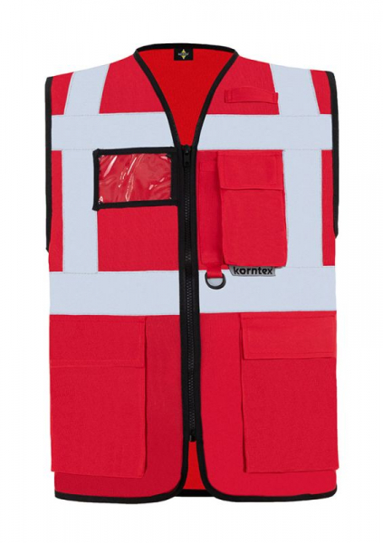 KORNTEX-Mulit-Funktions-Warnschutzweste, rot