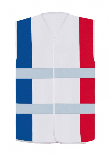 KORNTEX-Nationen-Warnweste France, CO2 Neutral, blau-weiß-rot