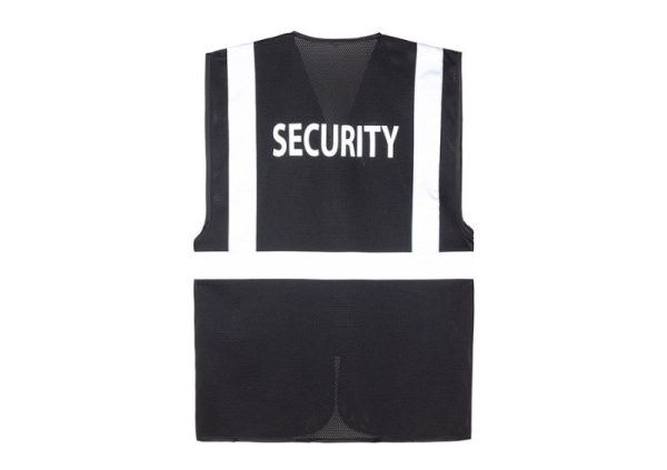 Korntex® SECURITY Mesh Multifunktionsweste Atlanta mit SECURITY Aufdruck - Schwarz