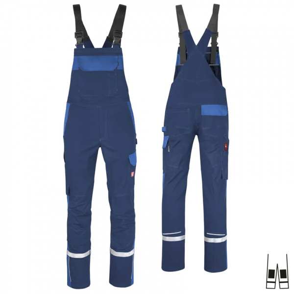 Teamdress-Latzhose ecoFlex +Refl. 17353 marine/blau