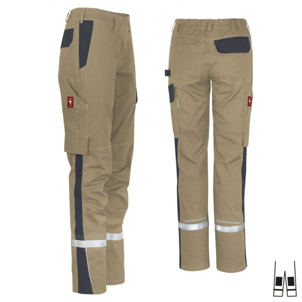 Teamdress-Damenhose ecoFlex +Refl. 17353 sahara/schwarz