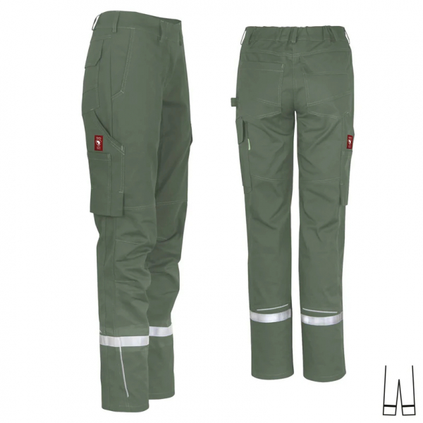 Teamdress-Damenhose uni ecoFlex +Refl. 17353 oliv