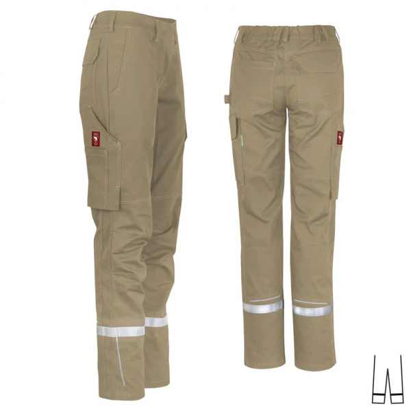 Teamdress-Damenhose uni ecoFlex +Refl. 17353 sahara