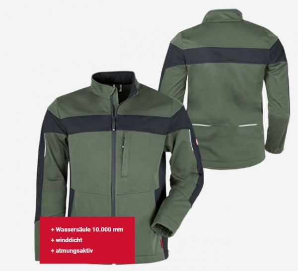 Teamdress-Herren-Softshelljacke ecoFlex oliv/schwarz