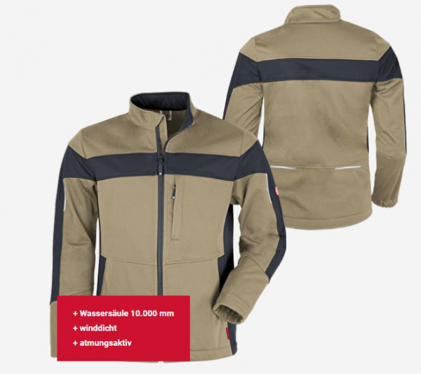 Teamdress-Herren-Softshelljacke ecoFlex sahara/schwarz