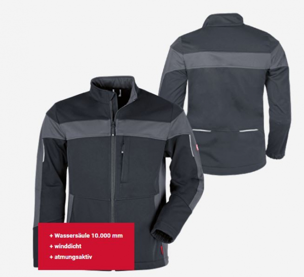Teamdress-Herren-Softshelljacke ecoFlex schwarz/grau