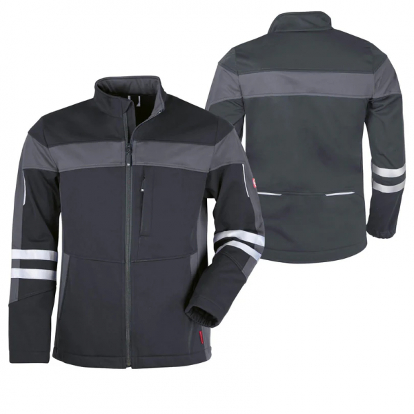 Teamdress-He-Softshelljacke ecoFlex +Refl.17353 schwarz/grau