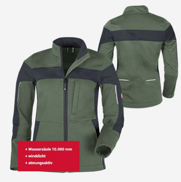 Teamdress-Damen-Softshelljacke ecoFlex oliv/schwarz