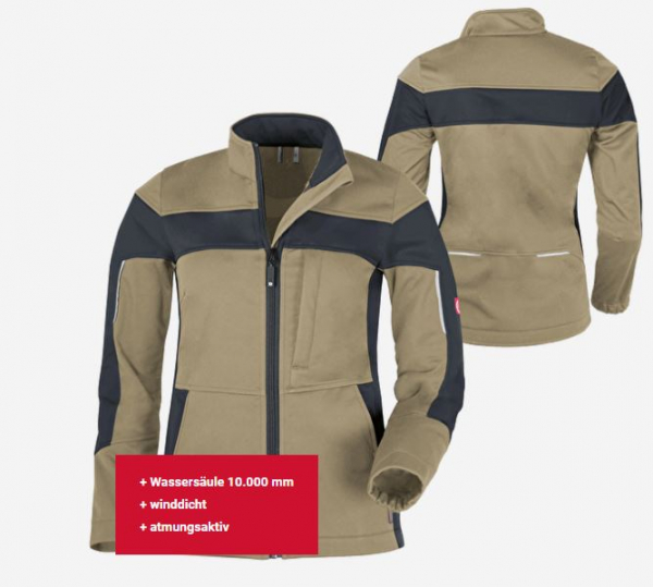 Teamdress-Damen-Softshelljacke ecoFlex sahara/schwarz