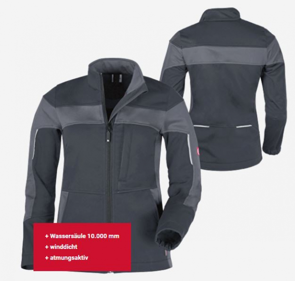 Teamdress-Damen-Softshelljacke ecoFlex schwarz/grau