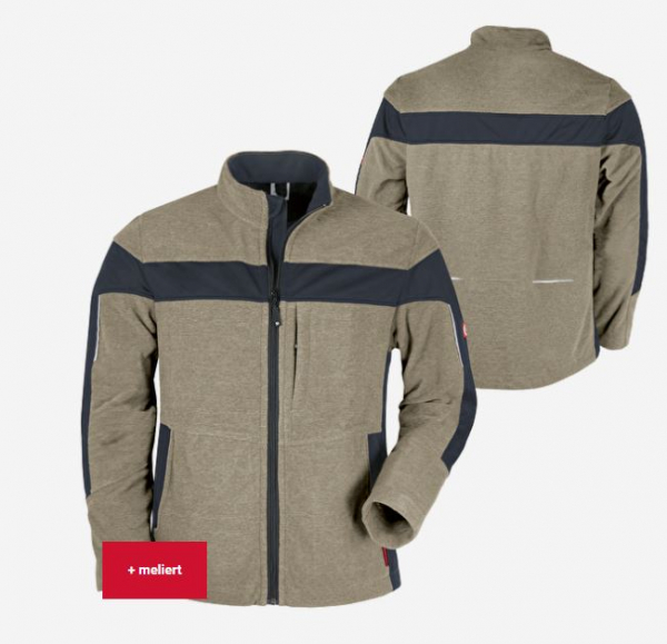 Teamdress-Herren-Fleecejacke ecoFlex sahara meliert/schwarz