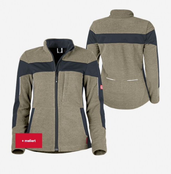 Teamdress-Damen-Fleecejacke ecoFlex sahara meliert/schwarz