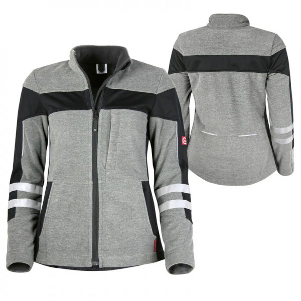 Teamdress-Da-Fleecejacke ecoFlex +Ref17353 grau meliert/schw