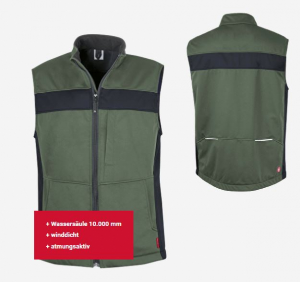 Teamdress-Softshell-Weste ecoFlex oliv/schwarz