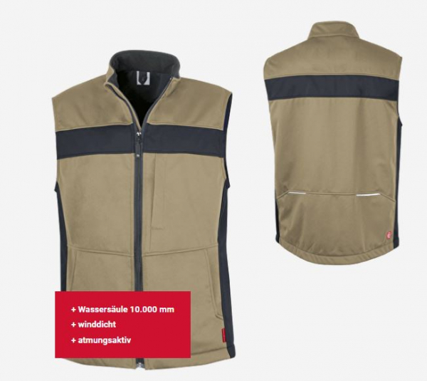 Teamdress-Softshell-Weste ecoFlex sahara/schwarz