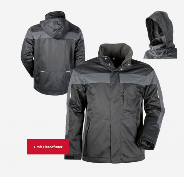 Teamdress-Winterjacke ecoFlex schwarz/grau