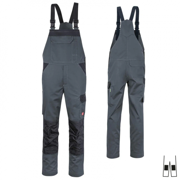 Teamdress-Latzhose ecoLight +KT dunkelgrau/schwarz