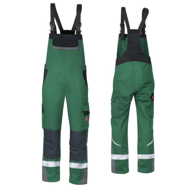 Teamdress-Latzhose ecoRover +Refl. 17353 grün/schwarz/grau