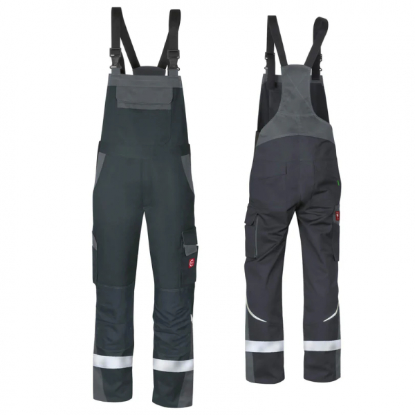 Teamdress-Latzhose ecoRover +Refl. 17353 schwarz/grau