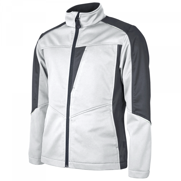 Teamdress-Damen-Softshelljacke, weiß/hellgrau/dunkelgrau