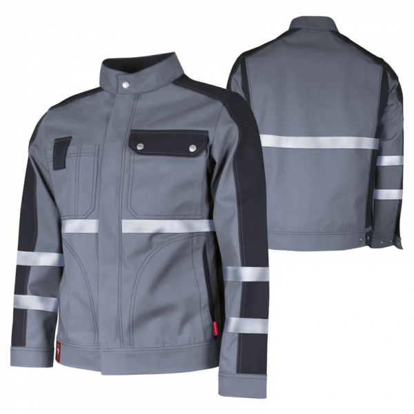 Teamdress-Bundjacke Top Runner +Ref grau/schwarz