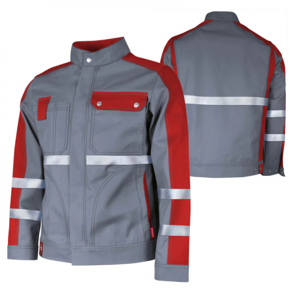 Teamdress-Bundjacke Top Runner +Ref grau/rot