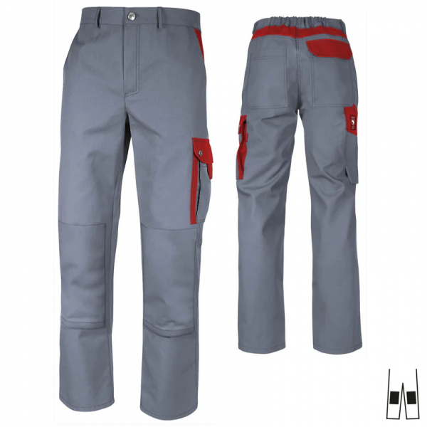 Teamdress-Bundhose Top Runner +KT grau/rot