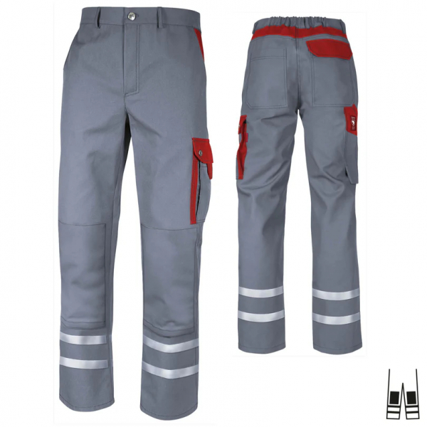 Teamdress-Bundhose Top Runner +KT+Ref grau/rot
