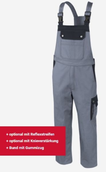 Teamdress-Latzhose Top Runner grau/schwarz
