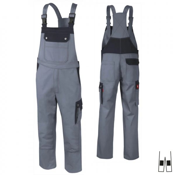 Teamdress-Latzhose Top Runner +KT grau/schwarz