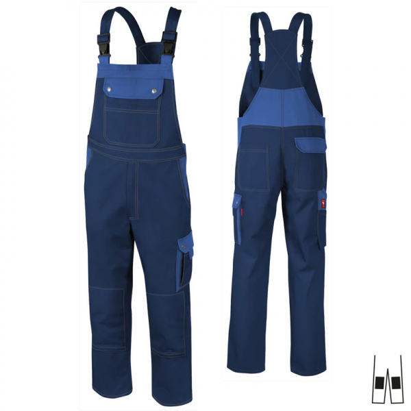 Teamdress-Latzhose Top Runner +KT marine/kornblau