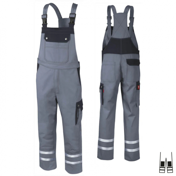 Teamdress-Latzhose Top Runner +KT+Ref grau/schwarz