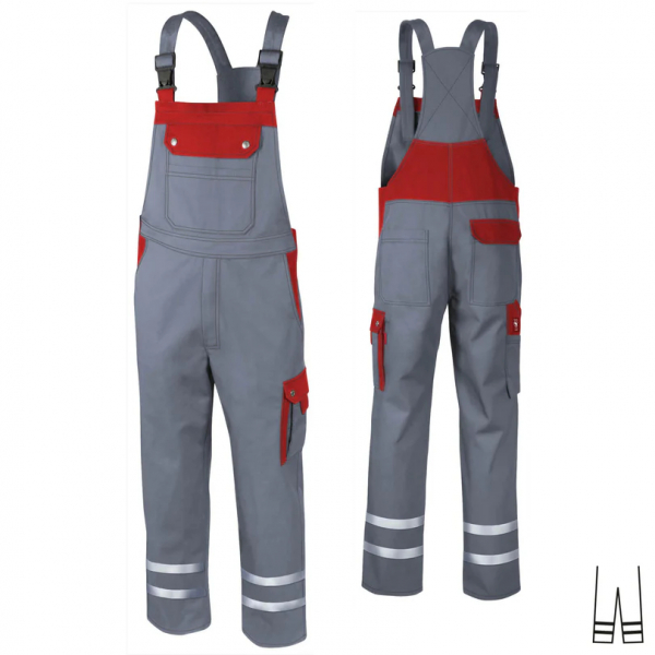 Teamdress-Latzhose Top Runner +Ref grau/rot
