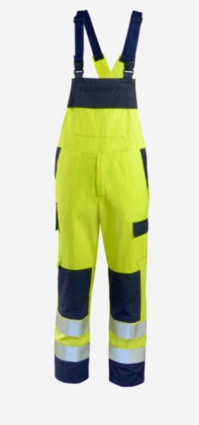 Teamdress-Latzhose HighVisMulti leicht +CH warngelb/marine