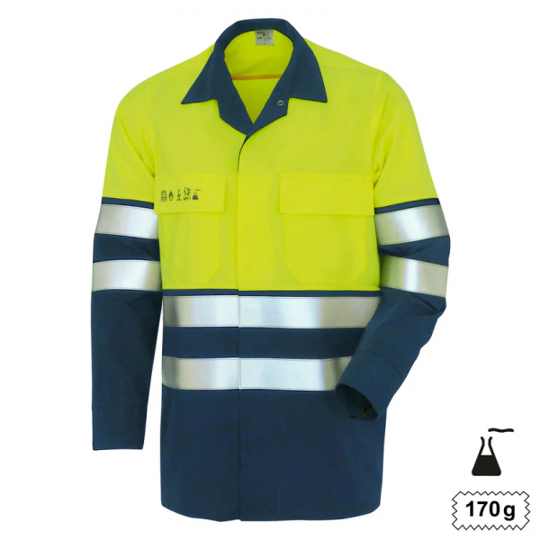 Teamdress-Hemd High Vis Multinorm +CH warngelb/marine