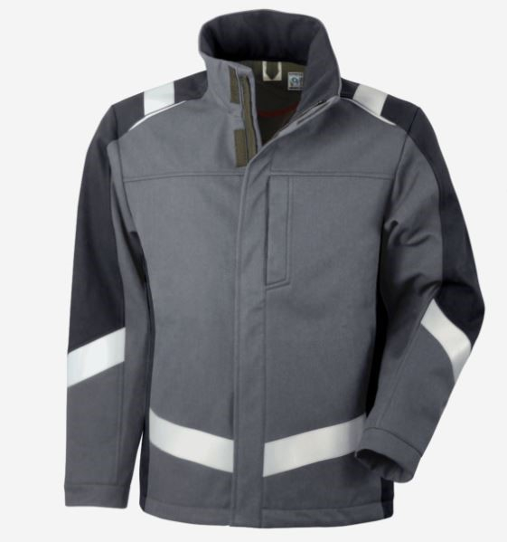 Teamdress-Softshelljacke ecoRoSafety Plus +CH dgrau/schwarz