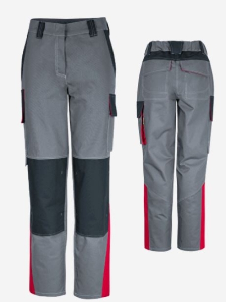 Teamdress-Damenhose ecoRover Safety +CH grau/schwarz/rot