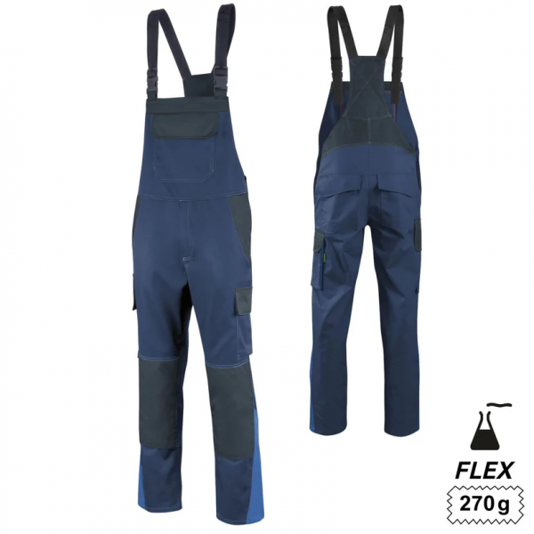 Teamdress-Latzhose eRove Safety Flex +CH marine/schwarz/blau