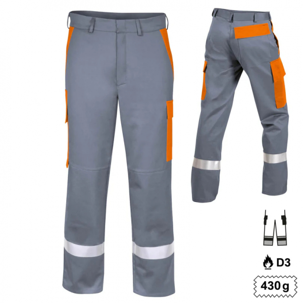 Teamdress-Bundhose Gießer +BT+Ref+Beinu2-lagig grau/orange